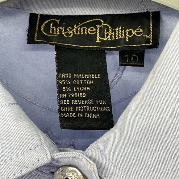 Christine Phillipe Women's embroidered jacket Size 10 Blue Floral - Picture 5 of 10